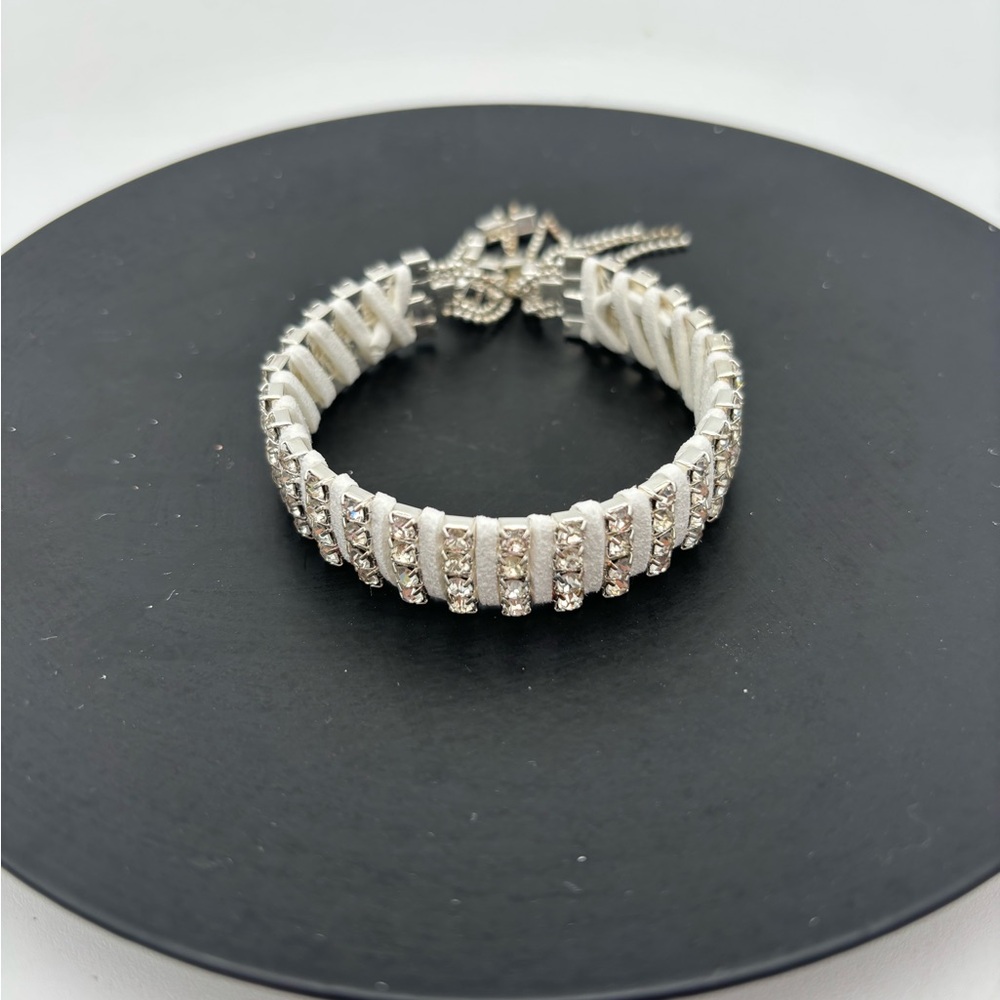 Elegant Silver and White Bracelet